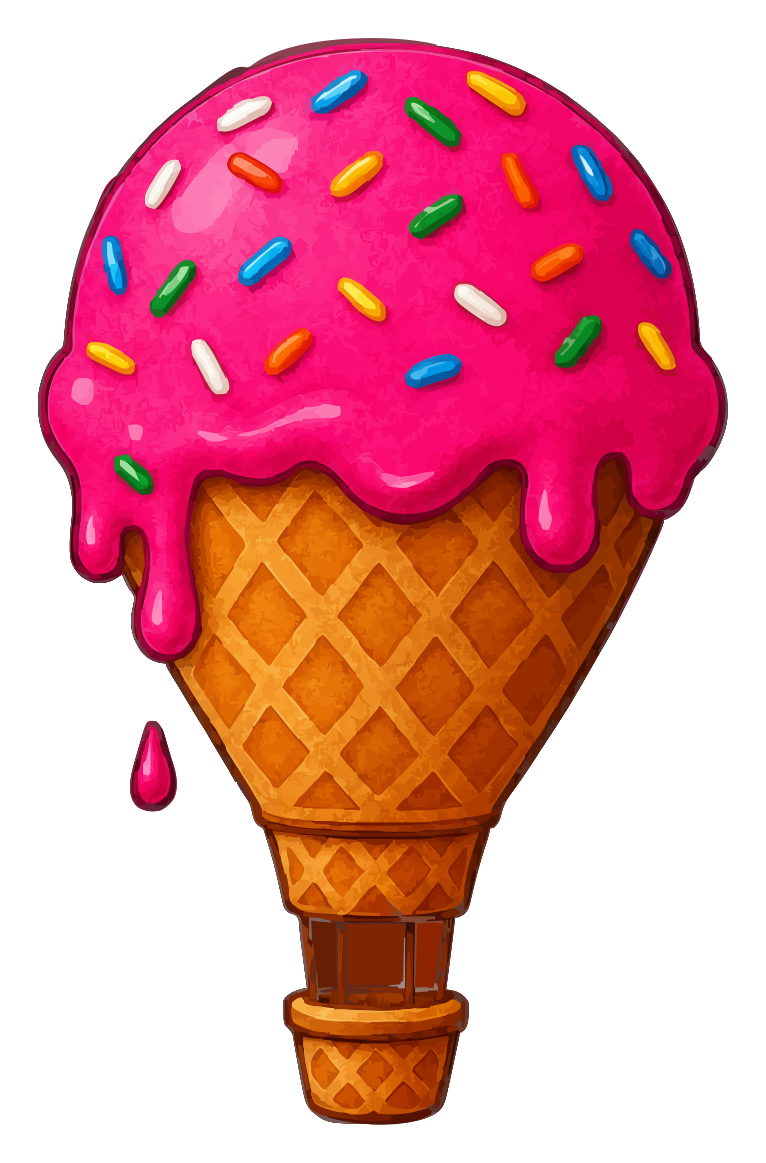 The Healthy Club ice cream waffle-cone hot air balloon