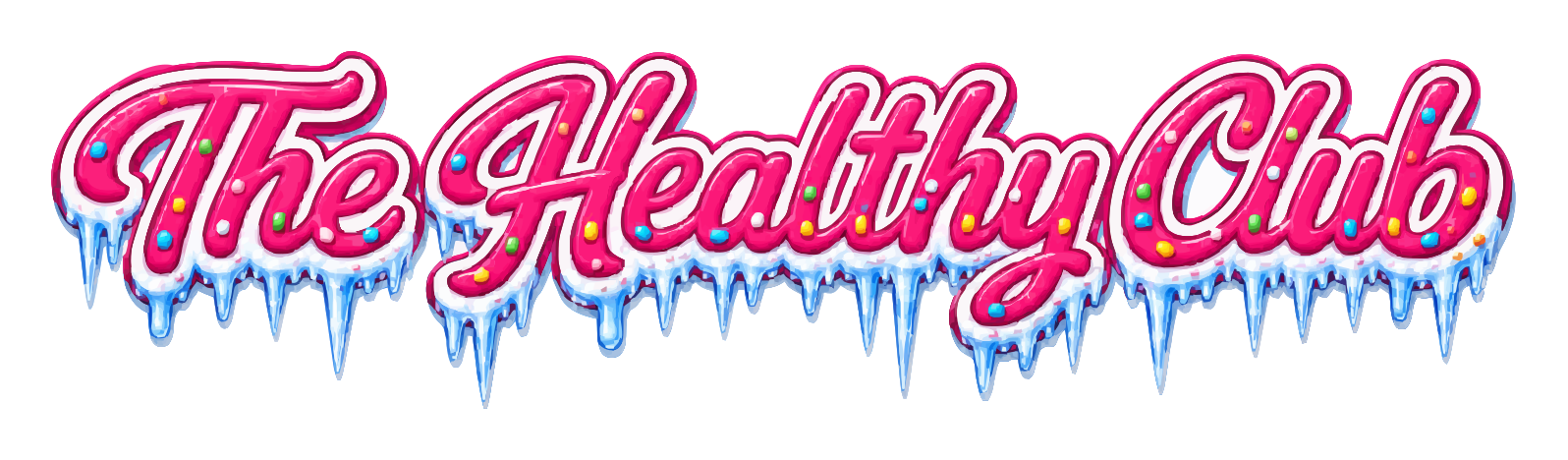 The Healthy Club candy script logo with icicles